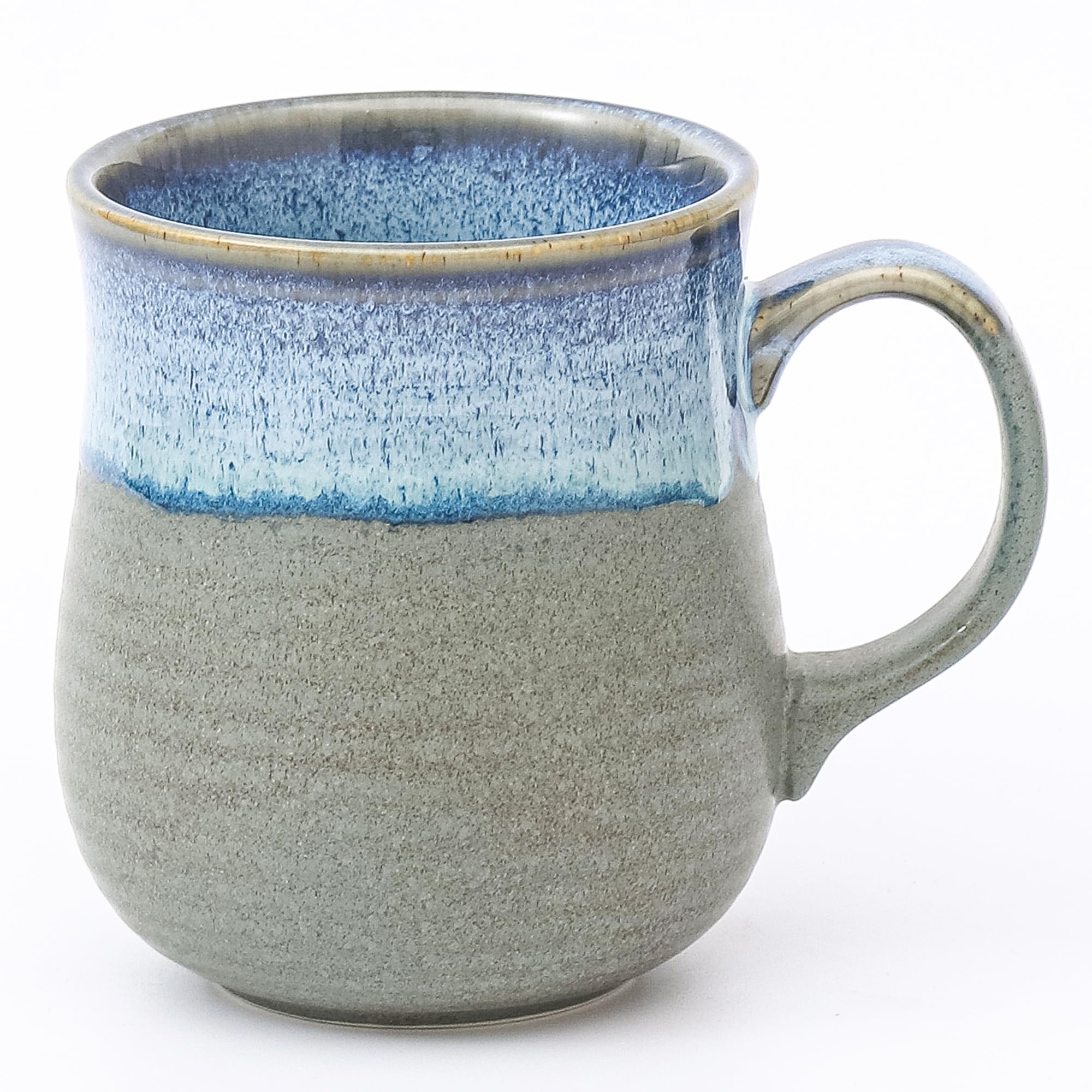 21 oz Large Ceramic Coffee Mugs, Pottery Mug Handmade, Ceramic Tea Cups with Handle for Office and Home, Dishwasher and Microwave Safe (Blue Grey)