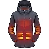 DEWBU Heated Jacket Polar Fleece with 12V Battery Pack Soft Fleece Electric Heating Hoodie for Women
