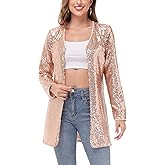 Anna-Kaci Women's Open Front Sequin Coat Las Vegas Blazer Party Club Cocktail Jacket Outerwear