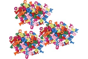 300Pcs Wooden Letters Assorted Colored Wooden Craft Letters, Candy Colors Mixed Wooden Alphabet for Home Scrapbooking Craft W