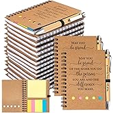 20 Sets Employee Appreciation Gifts Bulk Inspirational Spiral Notebook Journal with Sticky Notes Motivational Bamboo Pen Valentines Bulk Gifts for Coworkers School Teacher Team Nurse Office Staff