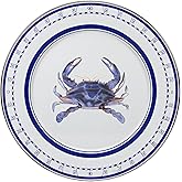 Golden Rabbit Enamelware Nautical Style Blue Crab 12.5" Charger