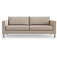 MASTERS OF COVERS Snug Fit Karlstad 3 Seat (Not 2 Seat) Sofa Cover Slipcover for The IKEA Karlstad Three Seat Slipcover Replacement-Khaki(Length:80'')