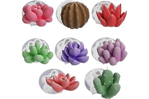 EVERELAM 8 Pcs Succulent & Resin Candle Mold - Craft Supplies 3D Mold for Resin Casting