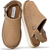 Project Cloud Kids Clogs Genuine Leather with Back Strap - Memory Foam & Lightweight Slip-on Boys and Girls Sandals with Adjustable Straps - Non-Slip Clogs for Kids Sandals (Little Goldstar)