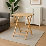 Home Vida Folding Snack Table Wood Natural - TV Dinner Laptop Desk view 4