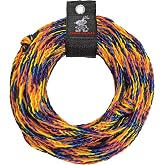 Airhead 1-6 Person Tow Rope for Towable Tubes, Heavy Duty Boat Towline for Tubing, UV Resistant 16 Strand Polypropylene with Rope Keeper, up to 6,000 lb Break Strength