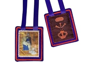 ESNOY Scapulars Catholic,Purple Scapular of Benediction and Protection, Escapularios Catolicos, Handmade Scapulars Catholic Necklace Gift for First Holy Communion or Confirmation