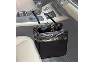 Ginsco 2 Gallons Open-Top Trash Can, Hanging Trash Bag With Water-Proof PEVA Liner, Foldable Storage Bag for Car SUV Truck