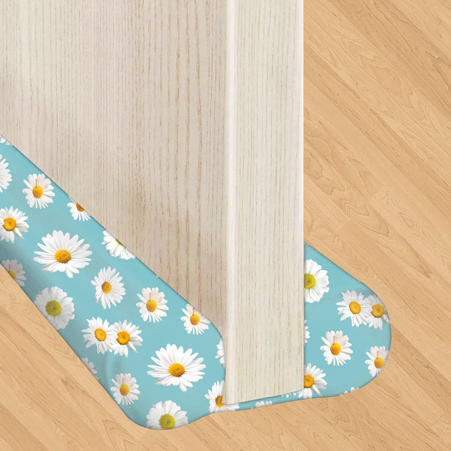 Draft Stoppers - Joismea Adjustable Double Sided Door Draft Stopper, Window Breeze Blocker Machine-Washable, Weather Stripping, Noise Reducer - Daisy