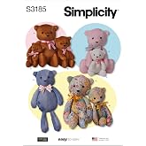 Simplicity SS3185OS Easy to Make Floppy Bears Sewing Pattern Packet by Elaine Heigl Designs, Design Code S3185, One Size