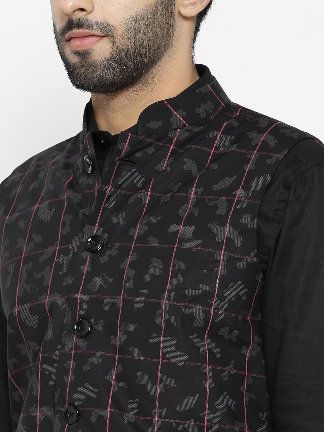 shaftesbury london men's cotton nehru jacket