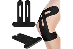JUMUR Kinesiology Tape for Knees, 10 Count Knee Tape for Knee Pain Relief Pre Cut, Latex Free Knee Tape, Support Muscles and Joints, Knee Kinesiology Tape Pre Cut, Waterproof and Elastic (Black)