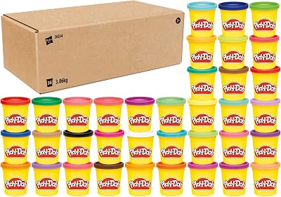 Mega Pack de 36 Pots de 84 g de Pâte à Modeler avec Couleurs Assorties, Jeu Éducatif dès 2 Ans, Jeux Créatifs, pour Filles et Garçons