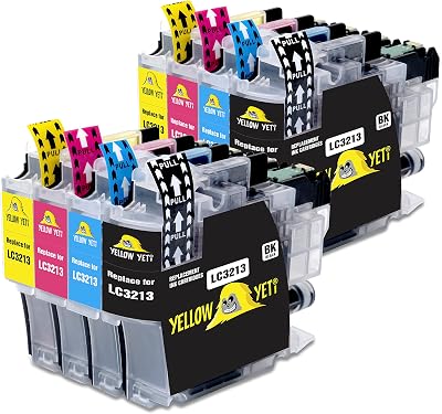 Yellow Yeti LC3213 Ink Cartridges 8pk for Brother DCP J774DW MFC J895DW