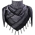 Explore Land Cotton Shemagh Keffiyeh Tactical Desert Scarf Neck Head Wrap with Tassel for Men Women