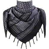 Explore Land Cotton Shemagh Keffiyeh Tactical Desert Scarf Neck Head Wrap with Tassel for Men Women