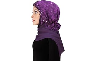 Middle Eastern Mall Salma Hijab Lace Cap & Chiffon Scarf 2 Piece Set