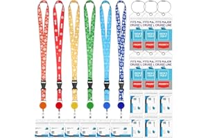 BILLBOTK Cruise Lanyards, 6 Pack Waterproof Cruise Luggage Tags with Ship Key Card Badge Holder Travel Lanyard Retractable, Cruise Essentials Accessories