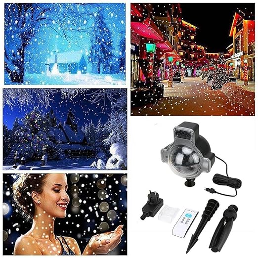 Wokee Schneefall beleuchtet Projektor beleuchtet wasserdichte Star Lampe Projektor mit Fernbedienung Shower Schneeflocke funk