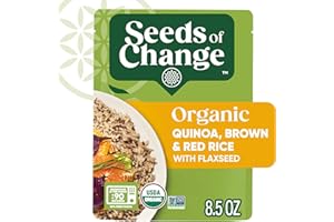 SEEDS OF CHANGE Organic Quinoa, Brown & Red Rice with Flaxseed, Microwaveable Ready to Heat, 8.5 Ounces (Pack of 12)