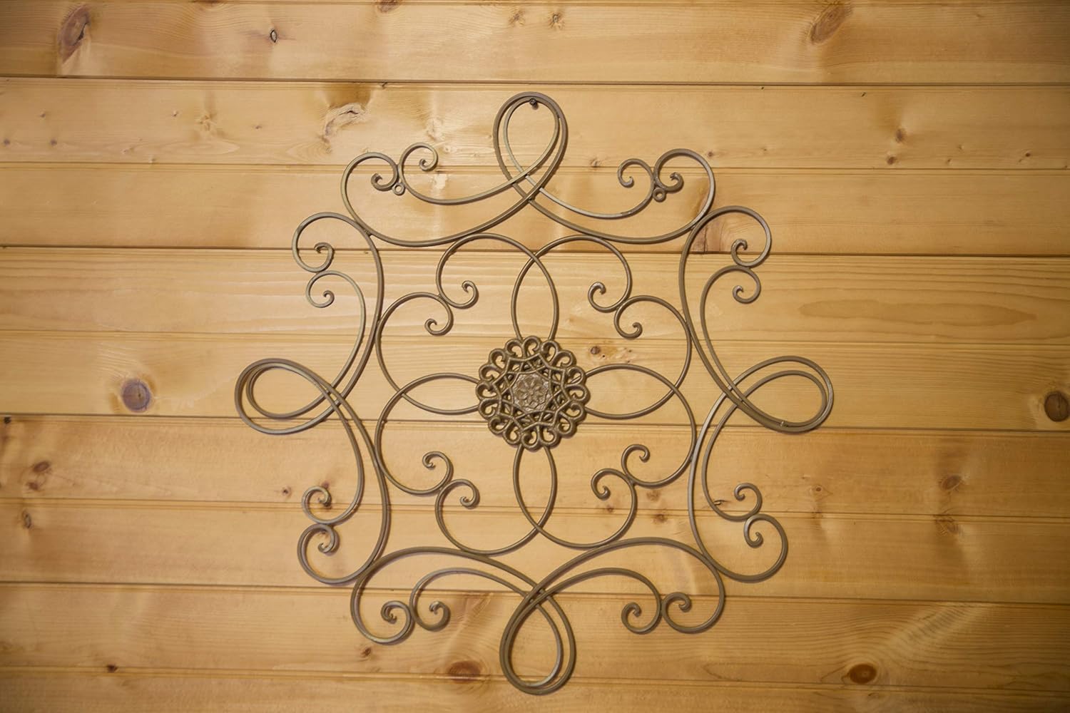 Patio Lawn Garden Plaques Wall Art Besti Square Scrolled Metal Wall Medallion Decor 24 1 2 For Indoor And Outdoor Use Eye Catching Wall Decor