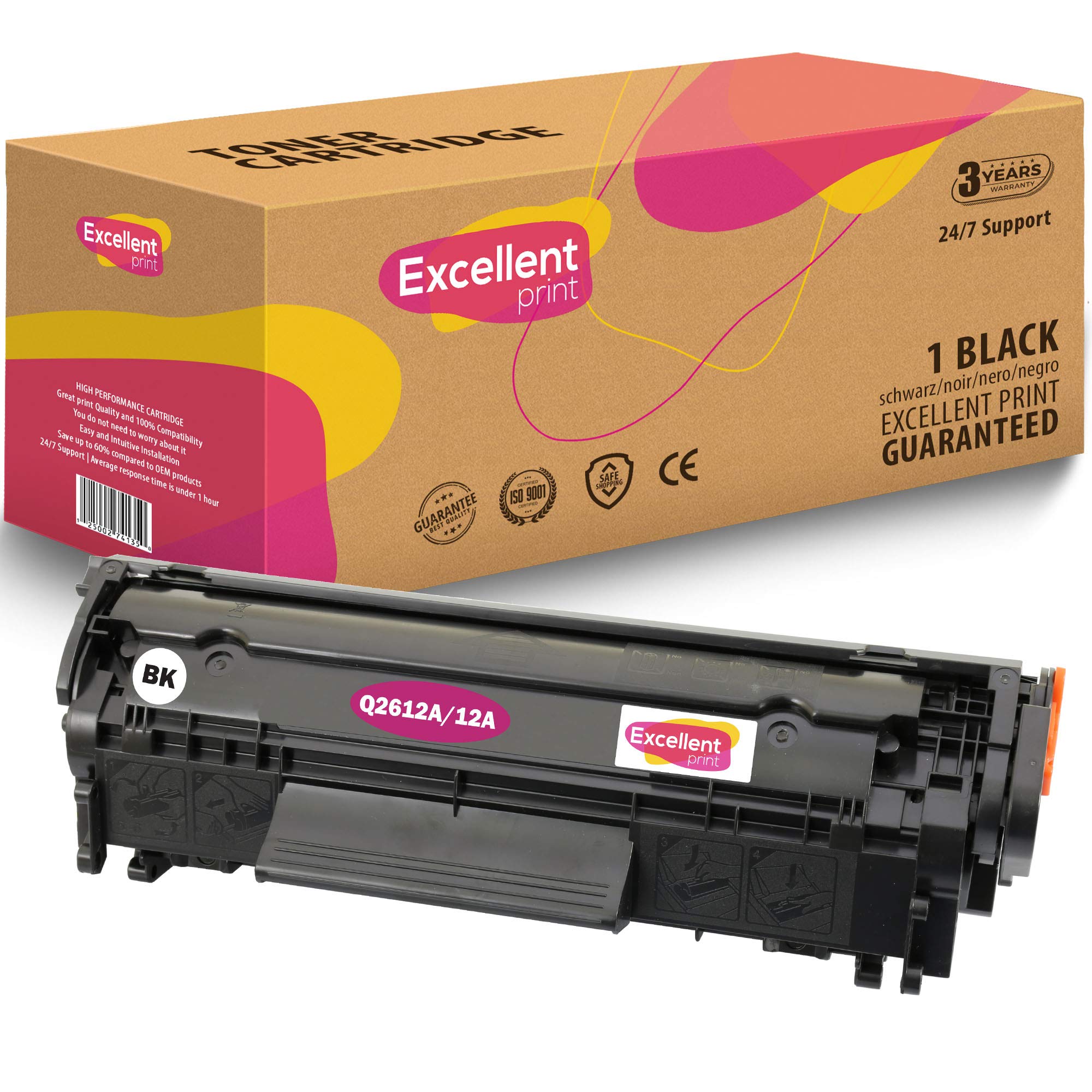 Excellent Print Q2612A 12A Compatible Toner cartridge for HP LaserJet 1012 1015 1020 3030