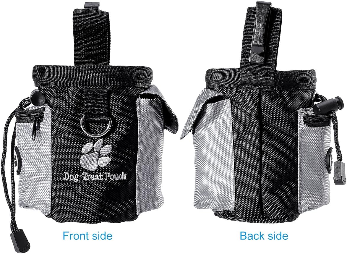 UEETEK Dog Treat Waist Pouch Bag Hands Free Pet Dog Training Waist Bag Food Bag with Built-in Poop Bag Dispenser - Image 5