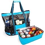 Yodo Beach Tote Bag with Insulated Cooler for Picnic Grocery Pool Party