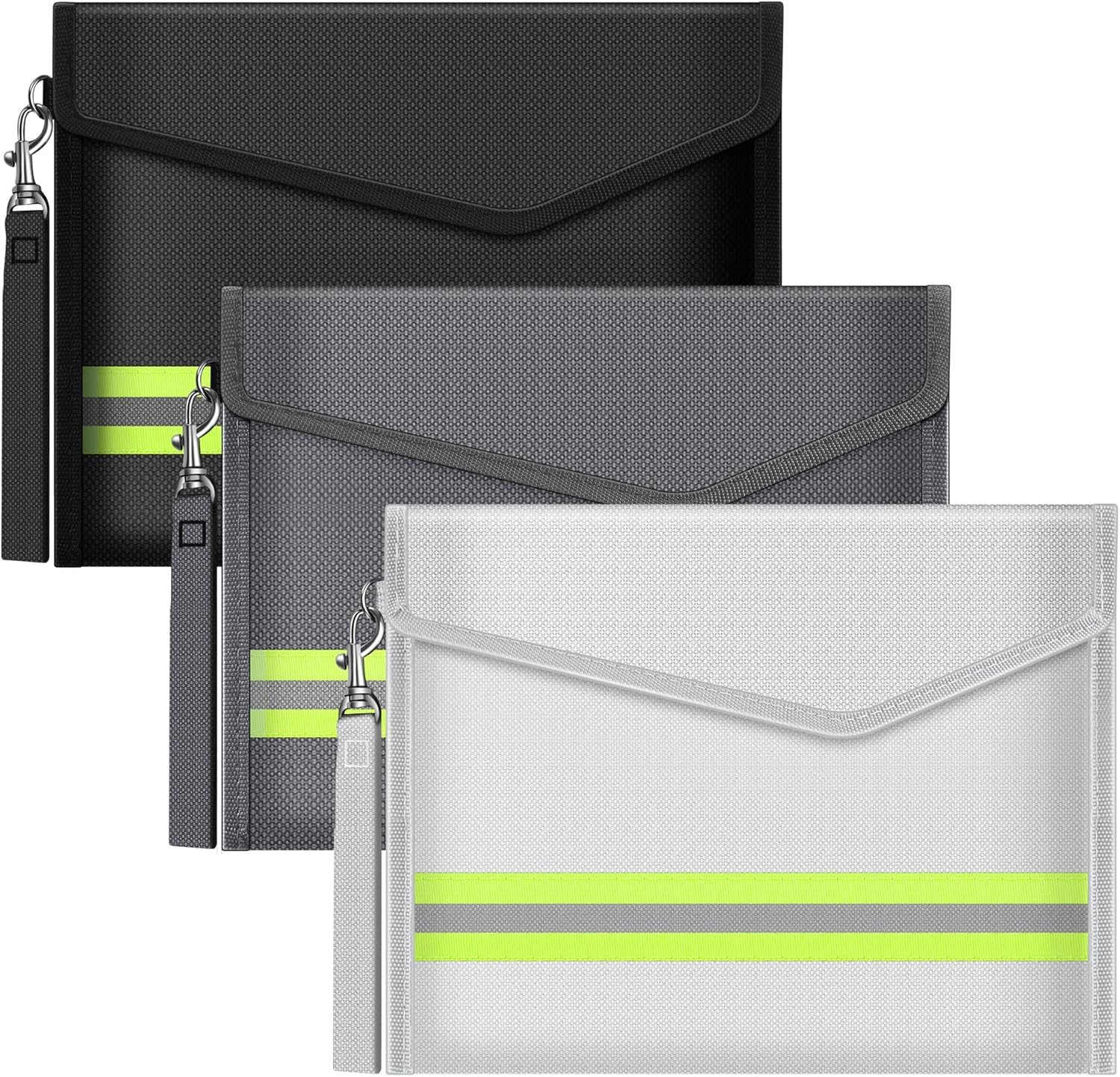 3 Pack Small Fireproof Bag, 8 x 5"inches Fireproof Money Bag for Cas Fireproof Cash Pouch, Bank Fireproof Bag Set for Valuables - Car Keys, Passport, Bank Deposit