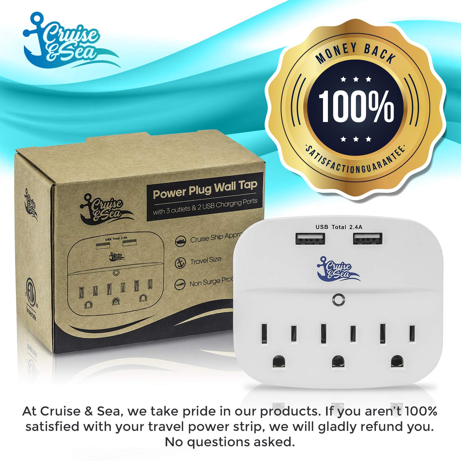 Travel Size & Lightweight Non Surge Protector & Cruise Ship Approved