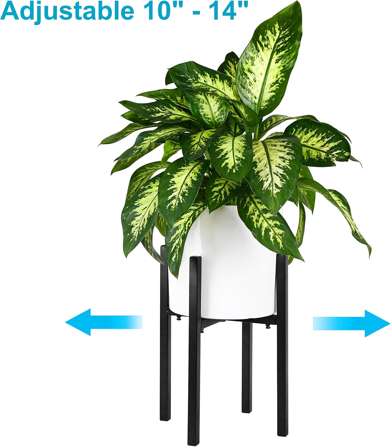 Adjustable Metal Indoor Plant Stand (10 to 14 Inch), Mid