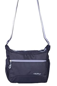 VRS Polyster 12L Black Sling Bag & Casual Bag