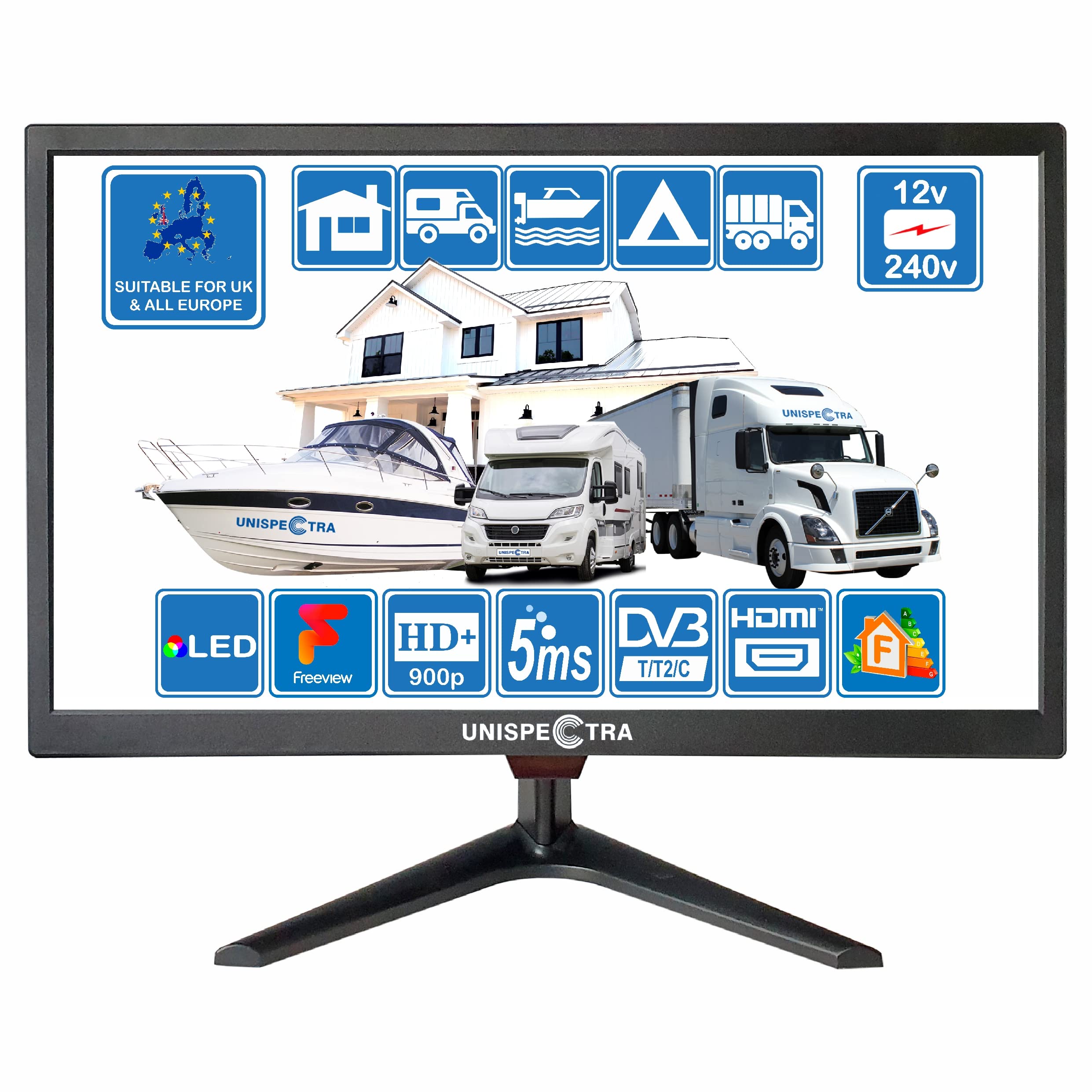19-Pulgadas-48-cm-12V-240V-HD-LED-TV-Digital-DVB-T-T2-TDT-USB-PVR-y-Reproductor-Multimedia-Ideal-para-Casa