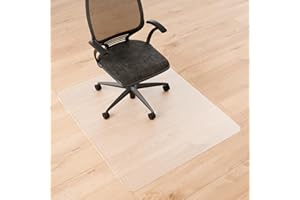 Naturei Office Chair Mat for Hard Floors- 48" x 40", Desk Floor Mat for Rolling Chairs, Clear Plastic Chair Mat, Easy Glide, Under Desk Floor Protector for Home and Office Use