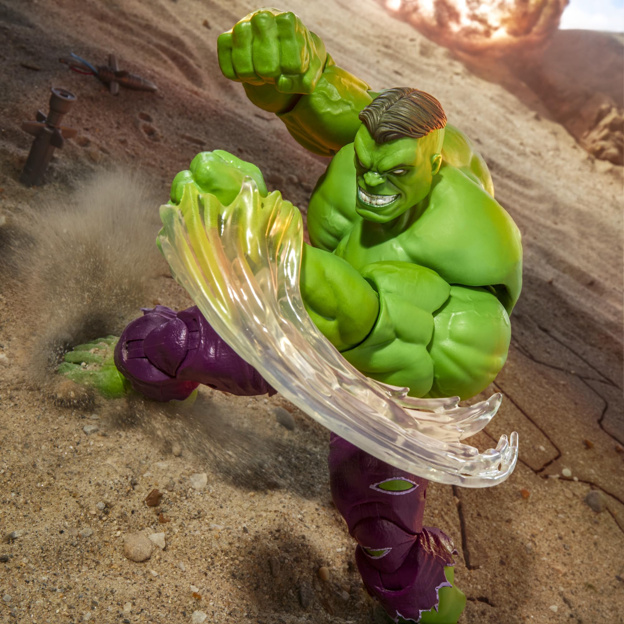 Marvel Legends Maximum Series Hulk, Deluxe Hulk Comics Collectible 6-Inch Scale Action Figure with Incredible Articulation and Smashing Accessories