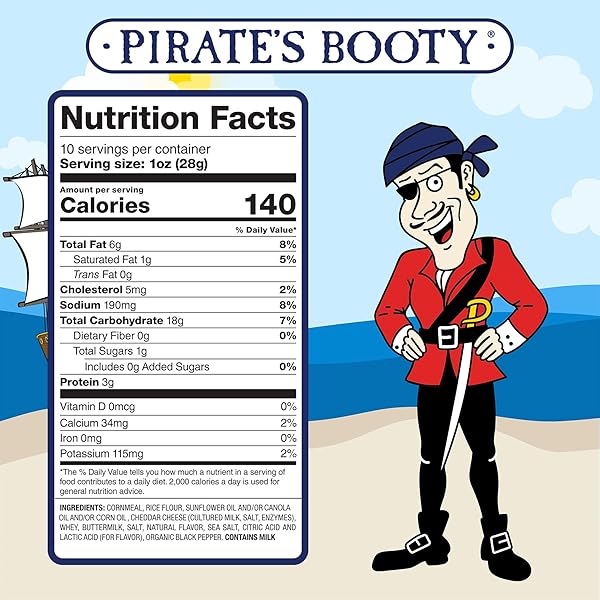 PIRATE’S BOOTY AGED WHITE CHEDDAR CHEESE PUFFS, GLUTEN-FREE, KIDS SNACKS, 10OZ