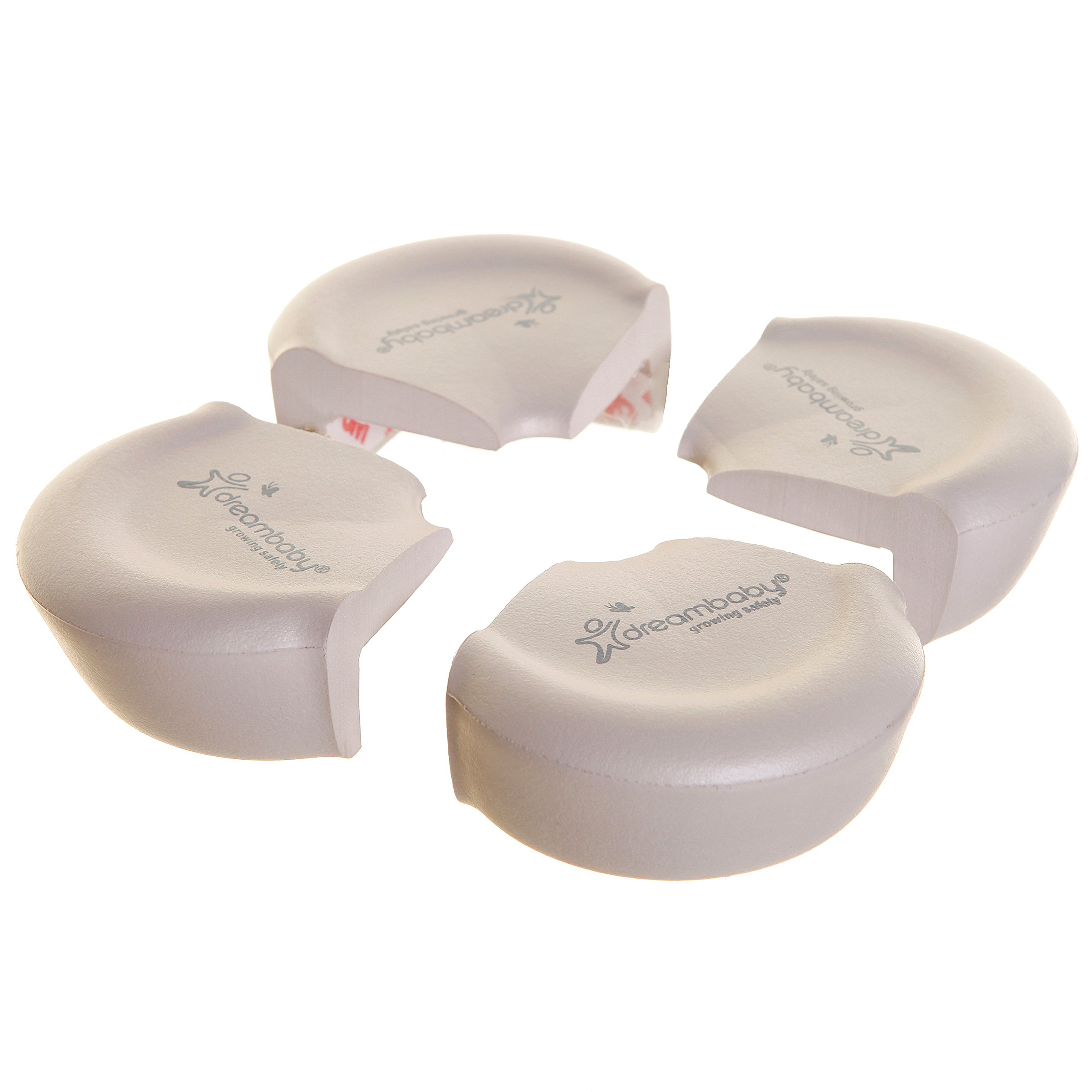 Dreambaby G1350 Large Round Soft Corner Protection Edge Protection Foam Shock Protection Child Lock (4 Pieces) Grey
