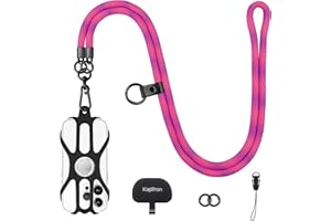 Kaptron Universal Cell Phone Lanyard: Adjustable Crossbody Cell Phone Strap with Silicone Phone Holder and Phone Tethers