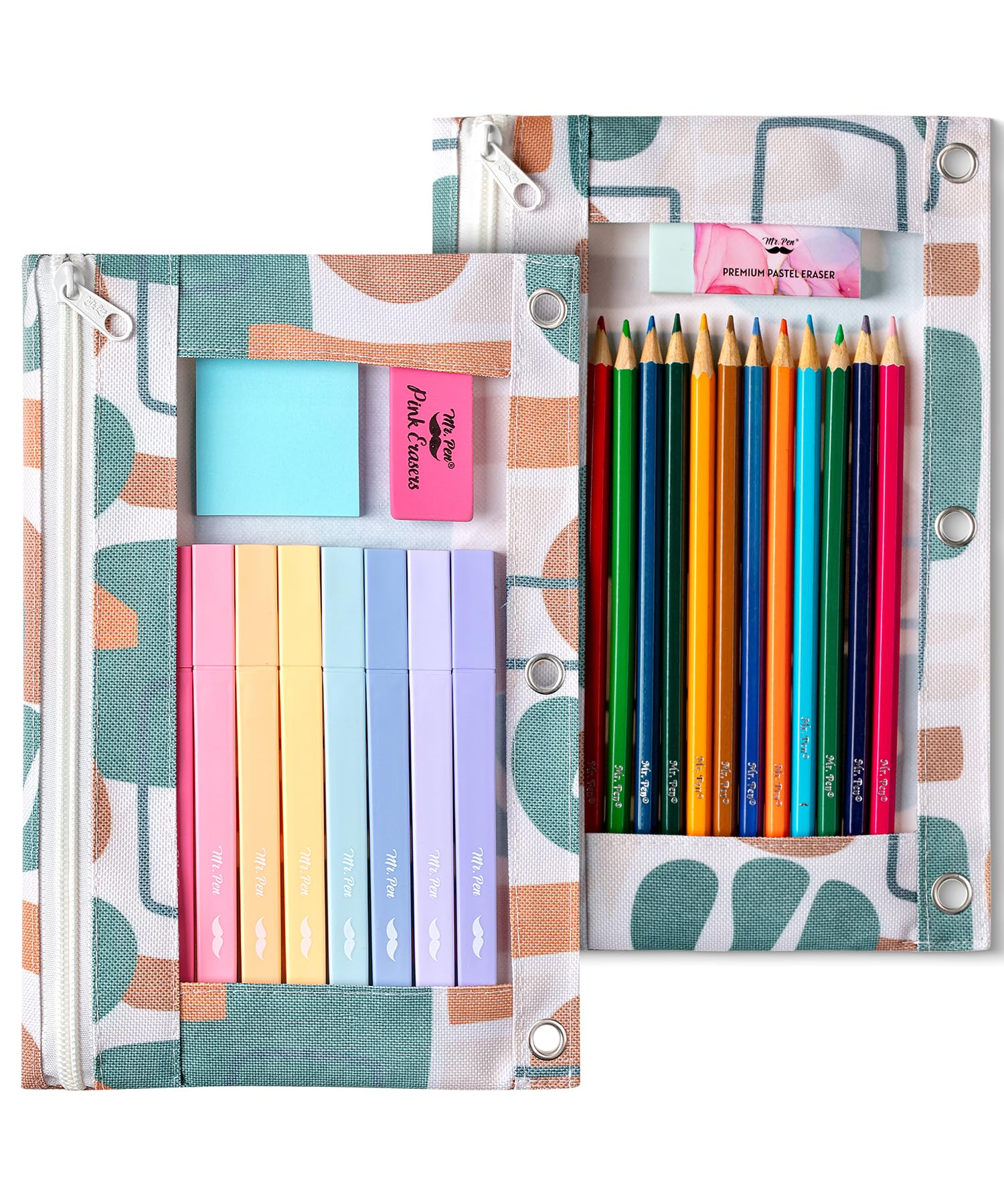 Photo 1 of Mr. Pen- Pencil Pouch, 2Pack, Pencil Pouches, Pencil Pouch for 3 Ring Binder Pencil Pouch, Pencil Cases, Pencil Case for Binder Pouch, Zipper Pencil Pouch, 3 Ring Binder Pouch, Pencil Bags with Zipper
