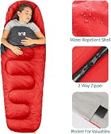 Trail Outdoor Sleeping Bag Kids Mummy 3 Season with Rucksack Red view 5