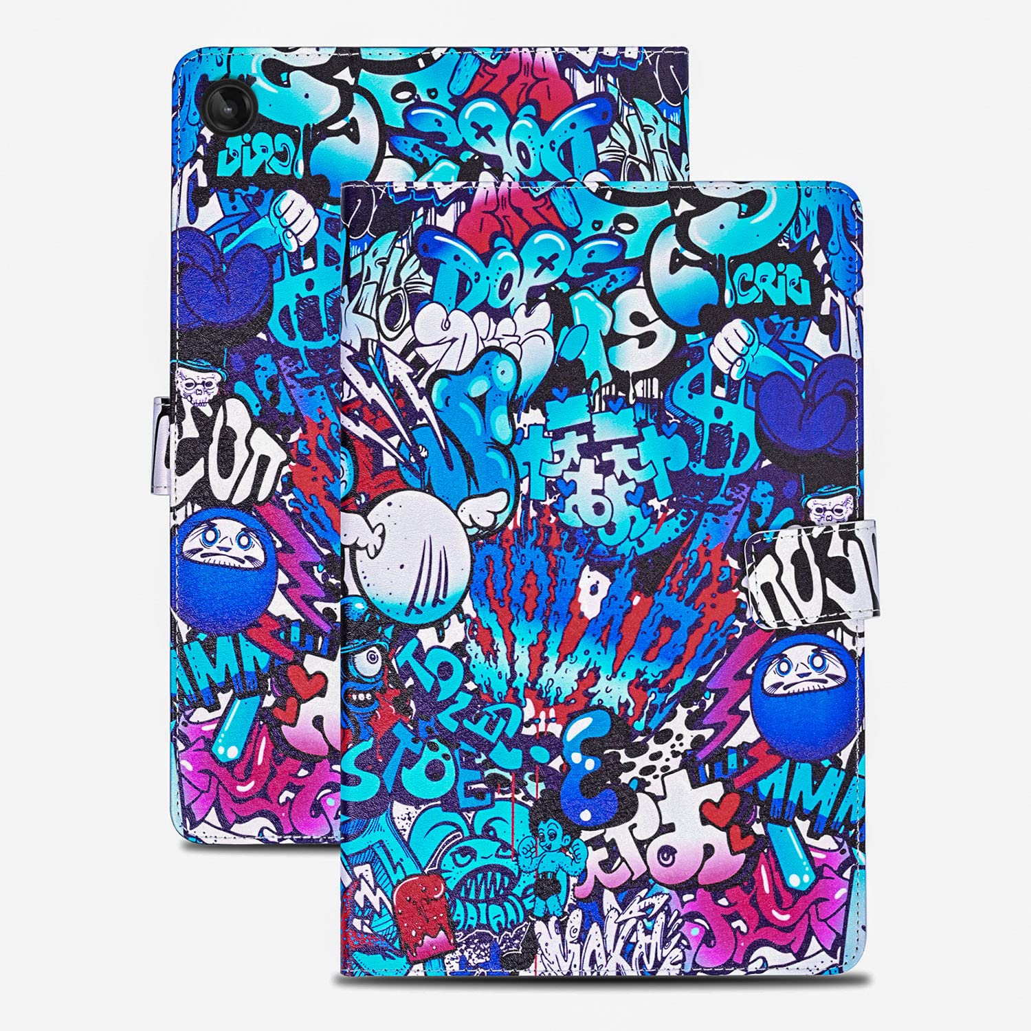 Auslbin Case für Lenovo M10 3rd Gen 10.1" PU Leather Stand Function Case Magnetic Tablet Cover für Lenovo Tab M10 3rd Generation 2022 10.1 Inch - Graffiti