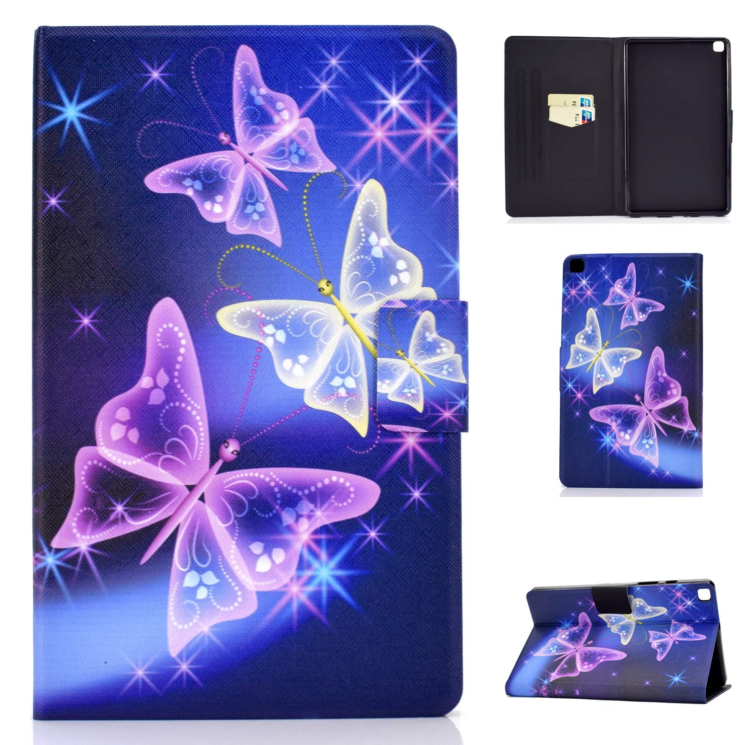Case for Samsung Galaxy Tab A7 Lite 8,7 inch 2021 Cover SM-T220/T225 Lightweight PU Leather Folio Flip Stand Shell Case with Card Slot Multi-Angle View for Galaxy Tab A7 Lite 8,7,Purple butterfly