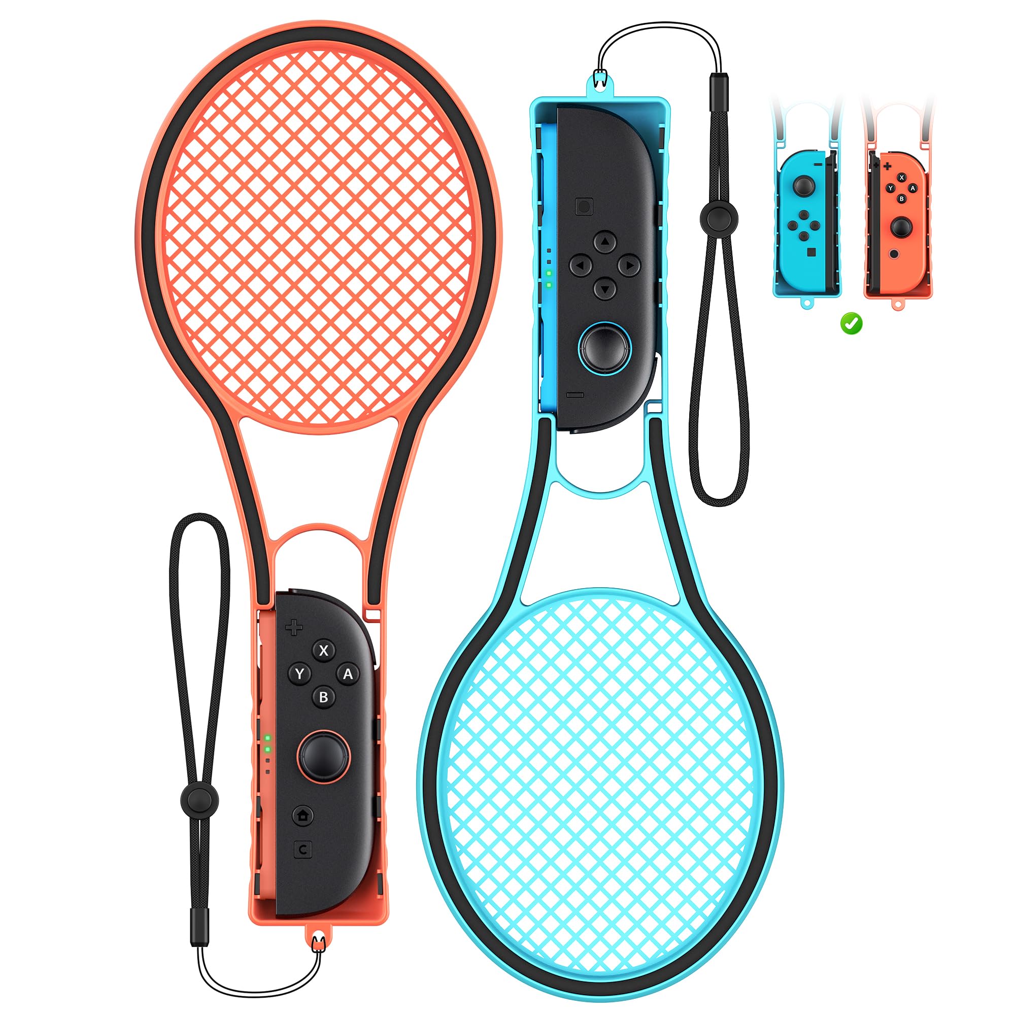 Photo 1 of [Compatible with Switch 2/1] WAXITY Tennis Racket for Mario Tennis Aces/for Mario Tennis Fever Sports Games, Handle Grip Holder Accessories for Nintendo Switch 2/1 Controllers, for Joycon Comfort Hold