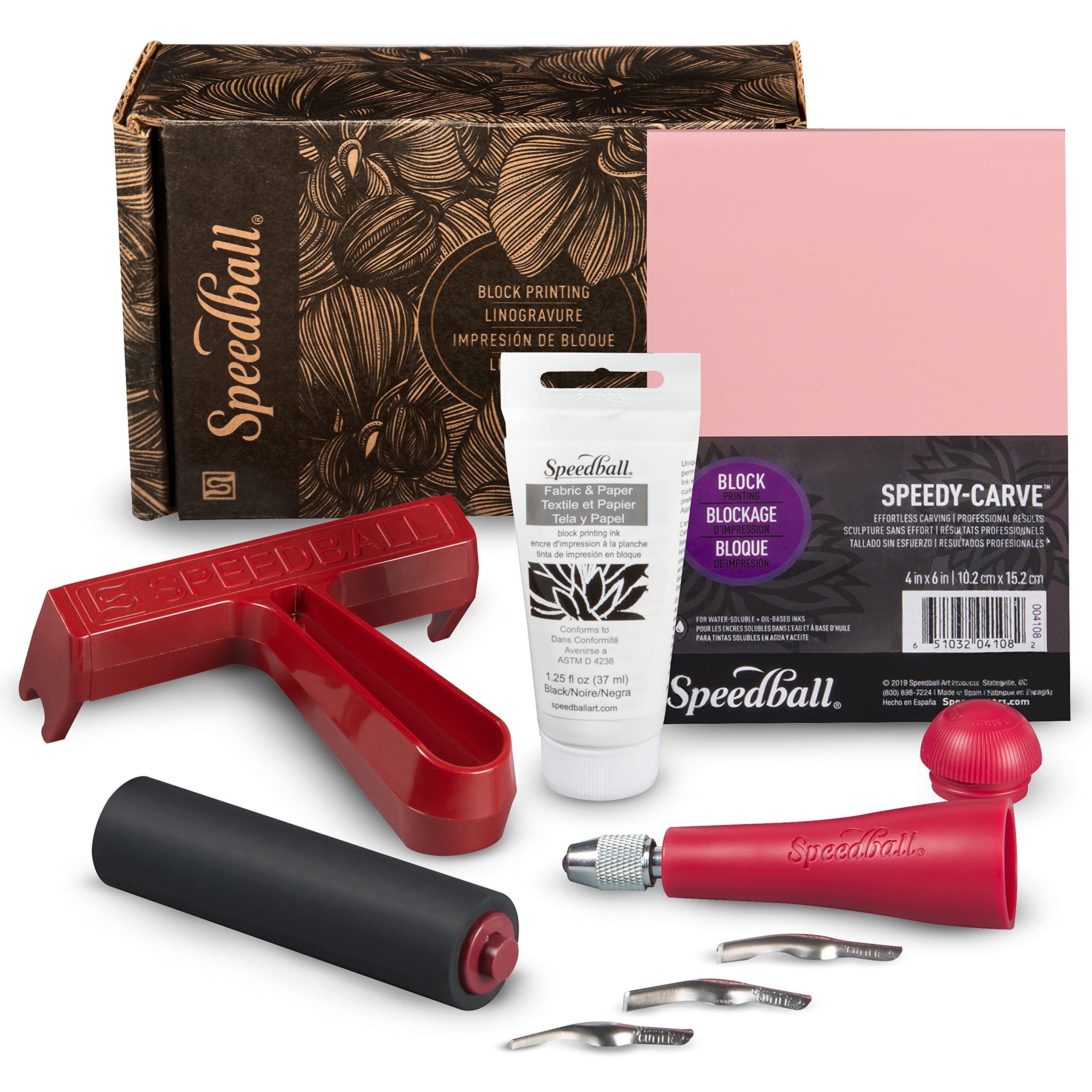 Speedball Starter Block Printing Fabric Kit, Includes All Tools to Get Started with Block Printing Lino Cutting, Super Kit, Makes A Great Gift
