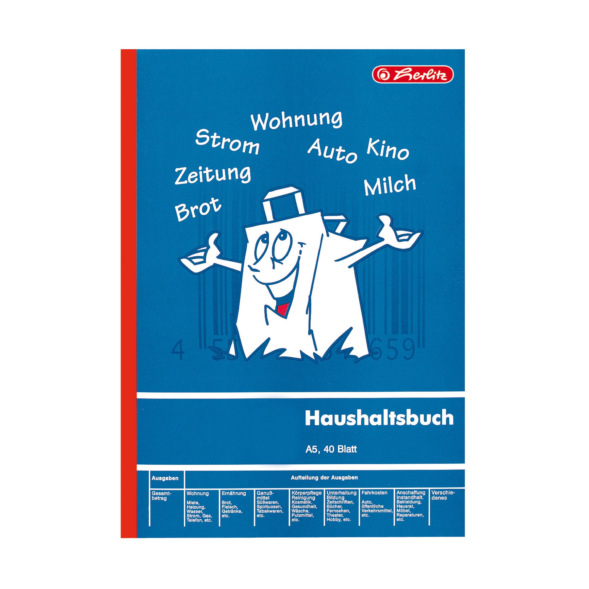 Herlitz A5 Household Book - Pack of 1, 40 Sheets