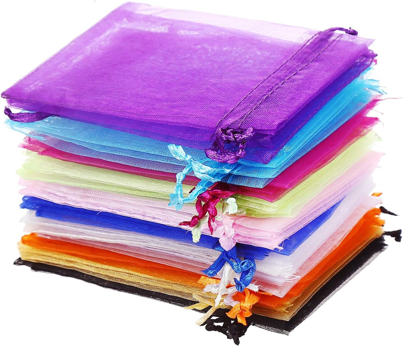 FINGOOO 60 pieces 9 by 12cm Organza Gift Bag Wedding Party Favor Bags Jewelry Drawstring Pouches Party Supplies