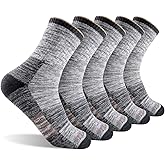 FEIDEER Men's Women's Hiking Walking Socks, Unisex Moisture Wicking Cotton Cushion Ankle Quarter Crew Socks with Arch Support