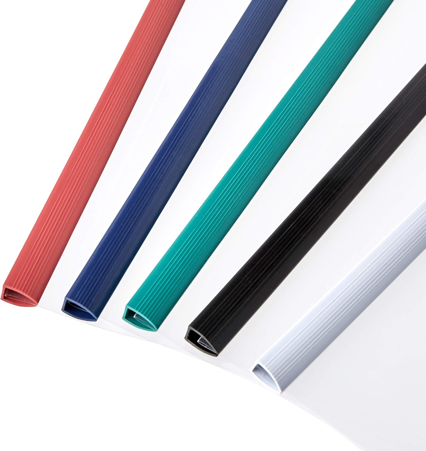 Basics Letter Size Translucent Front Poly Report Cover with Sliding Bar - 50-Pack, Assorted Colors : Office Products