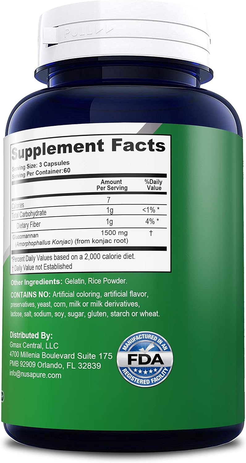 1500mg 180caps (NonGMO & Gluten Free) Natural Weight Loss